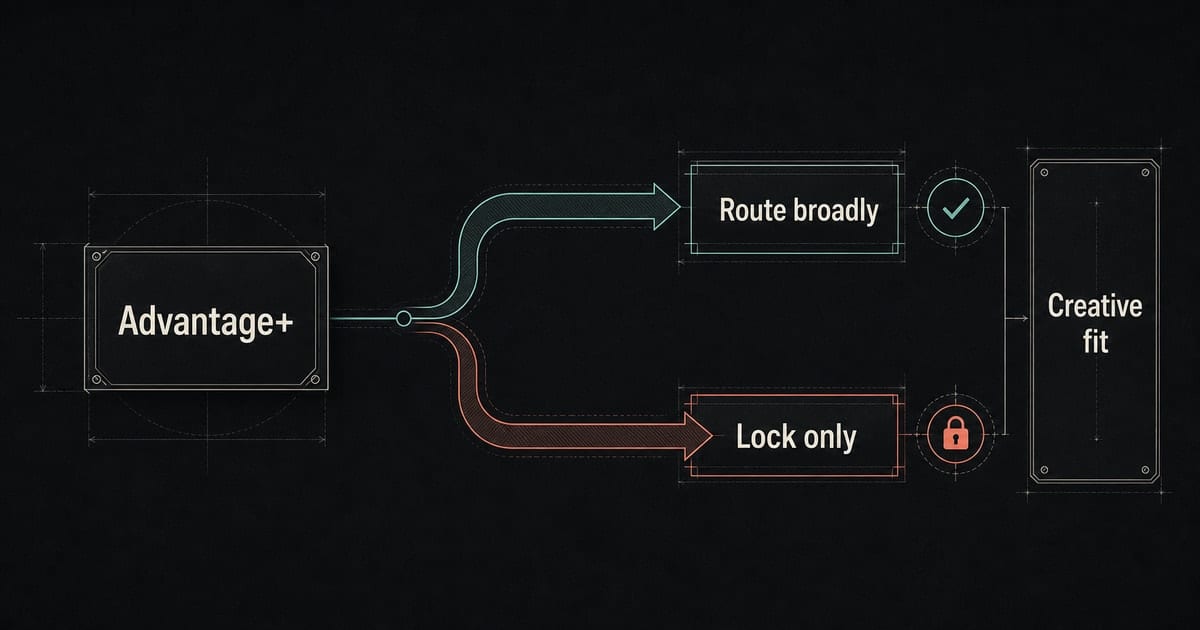 Dark placement map showing when 인스타그램 music ads can trust Advantage Plus placements