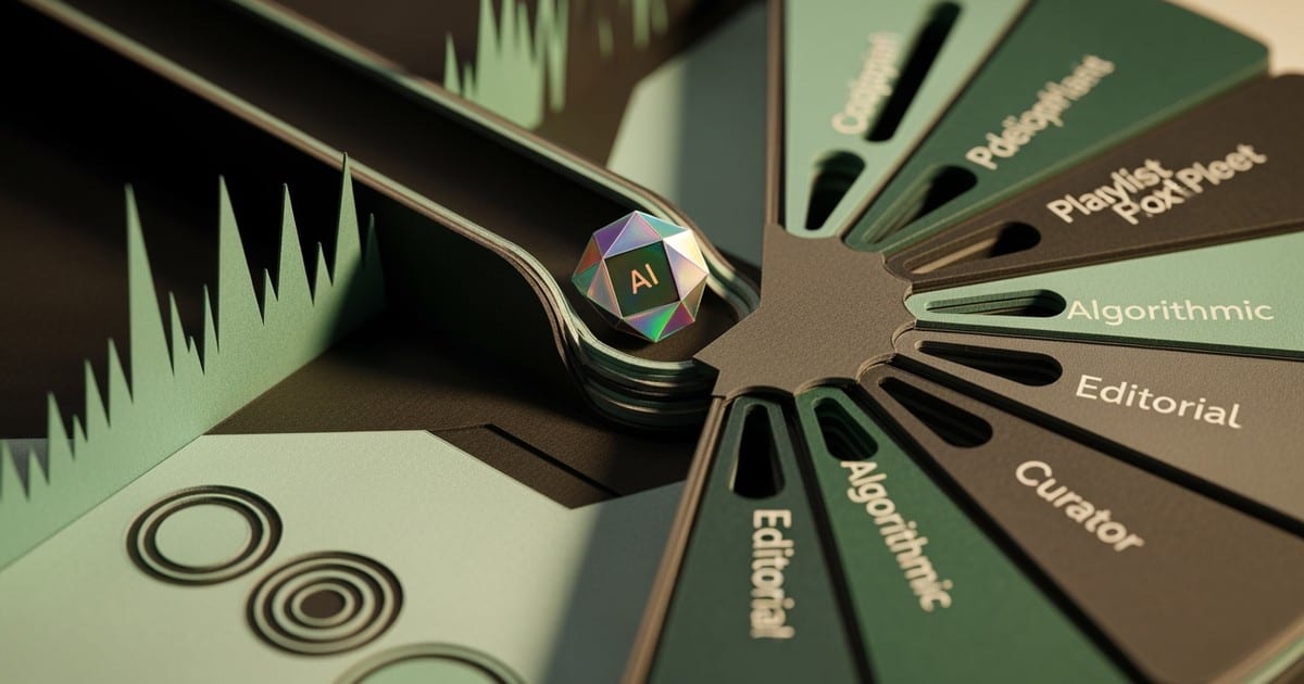 A detailed 3D papercraft illustration showing a glowing foil shape sliding down a layered green and black cardstock chute into a sorting