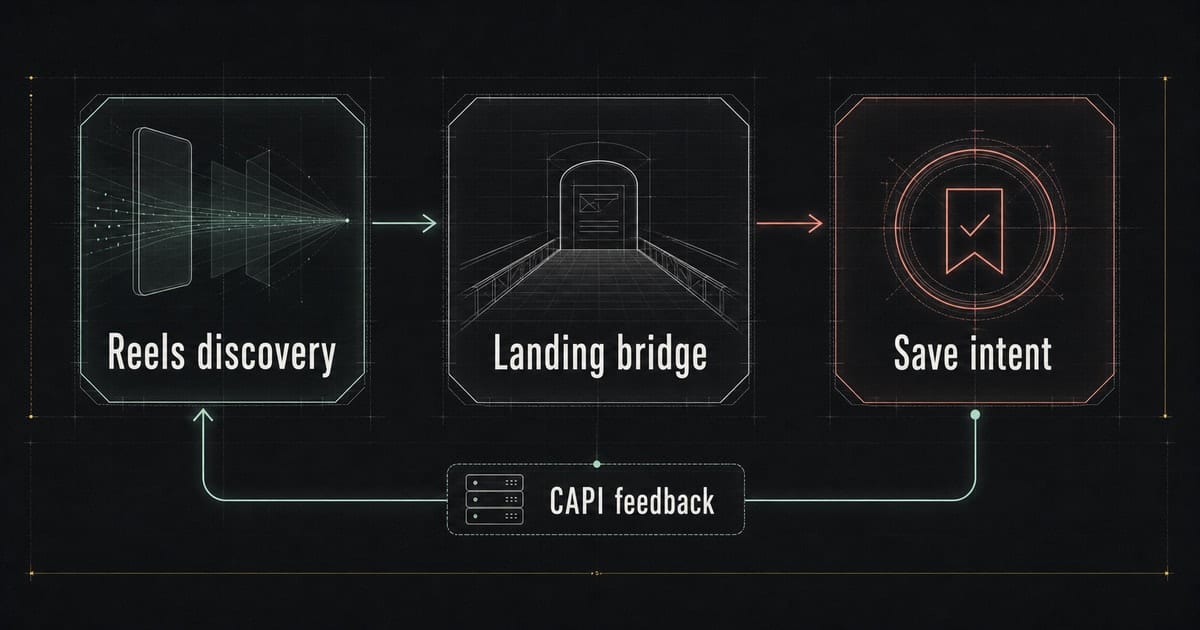 Dark 인스타그램 ads blueprint showing discovery, retargeting, and streaming conversion architecture