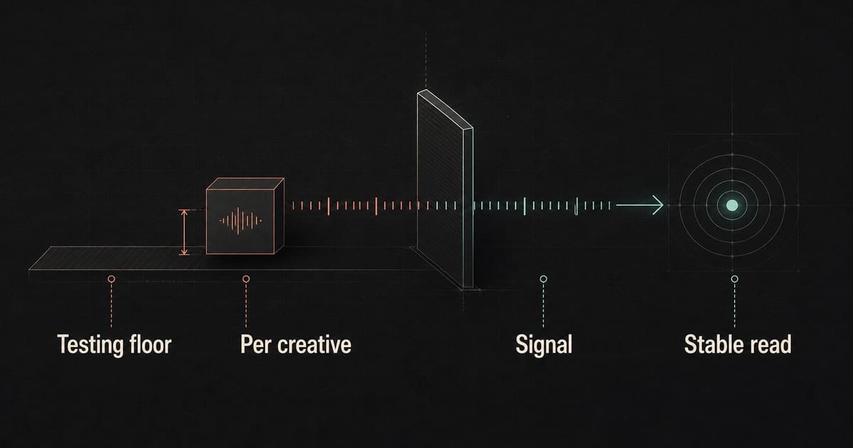 Dark budget floor diagram showing the minimum daily spend needed to test Instagram music ads